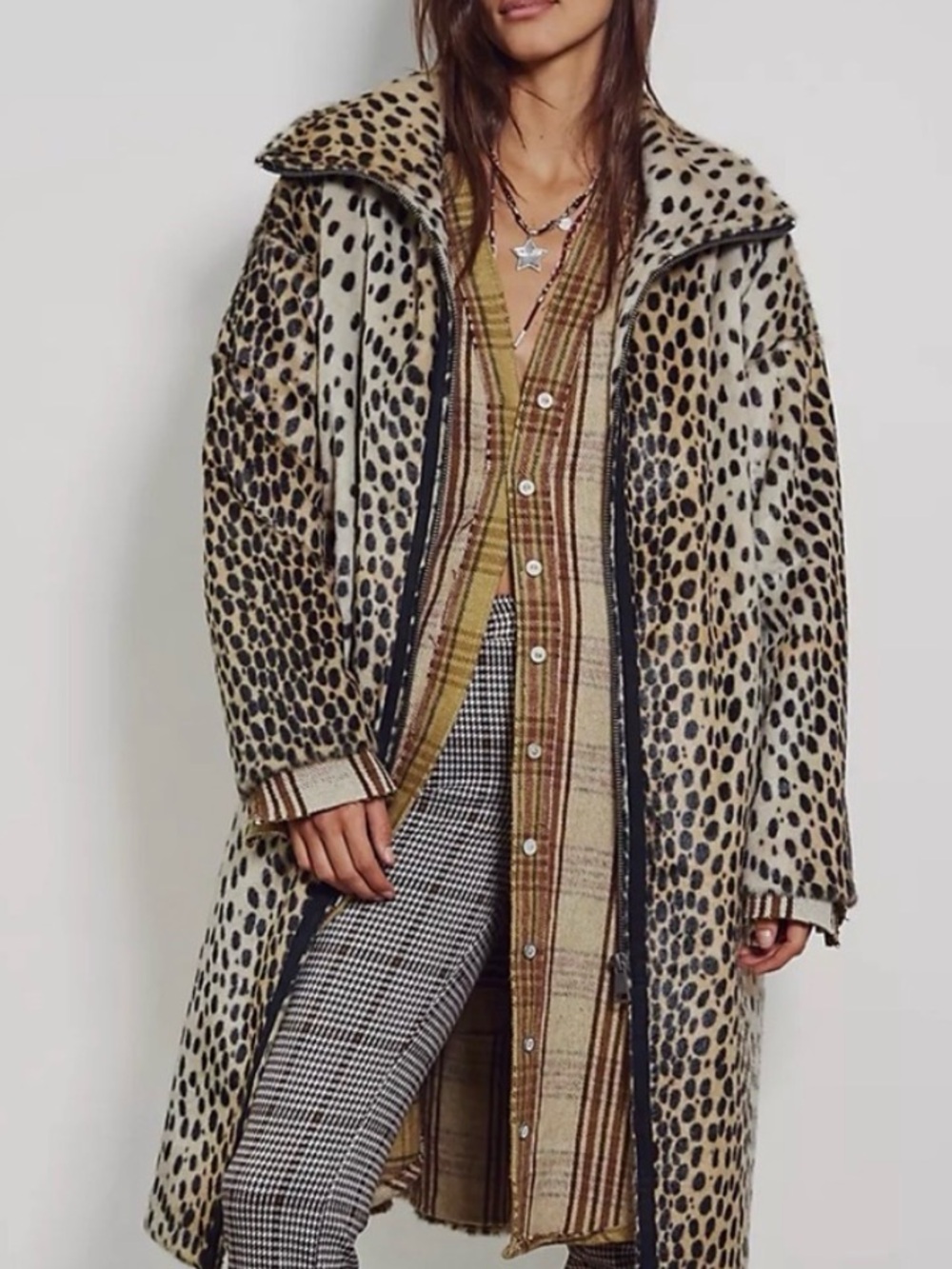 Free People Lana Leopard Duster. NWT. - Picture 6 of 7